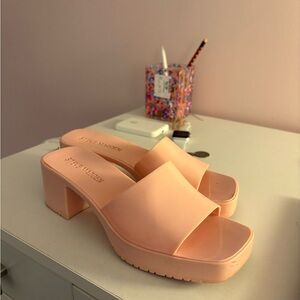 Steve Madden Pink Mules Modern Platform Design
